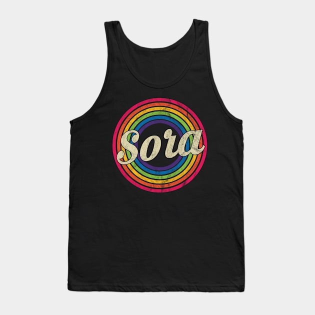 Sora - Retro Rainbow Faded-Style Tank Top by MaydenArt